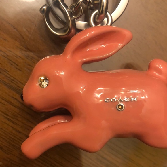 Coach Coral Rabbit Keychain - Picture 2 of 4